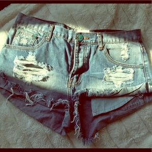 ONE jean shorts from aritzia.